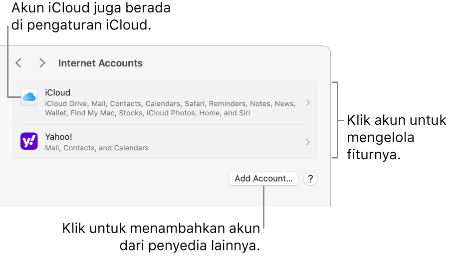 Menggunakan Akun Internet Anda Di Mac - Apple Support (ID)