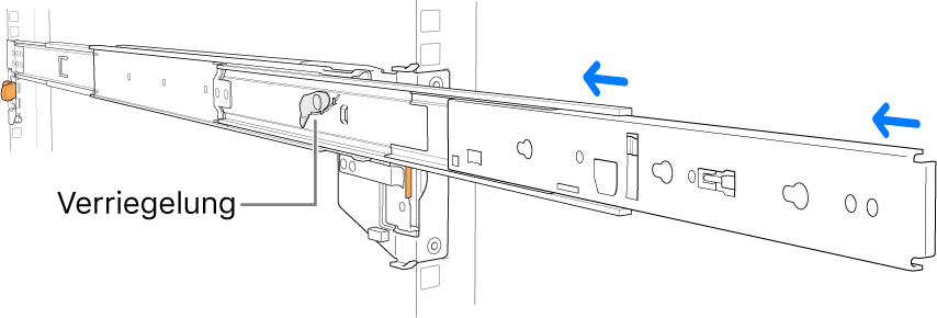 Eine Montageschiene wird eingezogen.