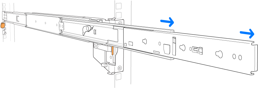 An extended rail assembly.
