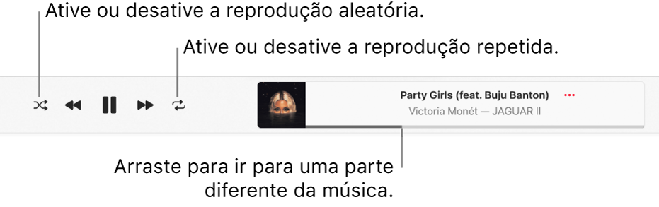 Reproduza músicas aleatoriamente ou as repita no Apple Music do Windows ...