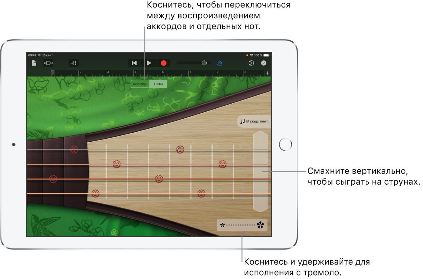 Игра на инструменте пипа в GarageBand для iPad - Служба поддержки Apple (RU)