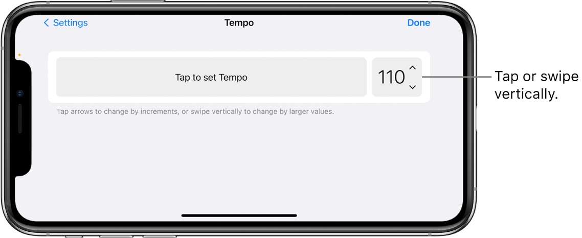 Tempo controls in Song settings