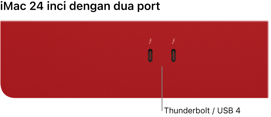 iMac menampilkan dua port Thunderbolt / USB 4.