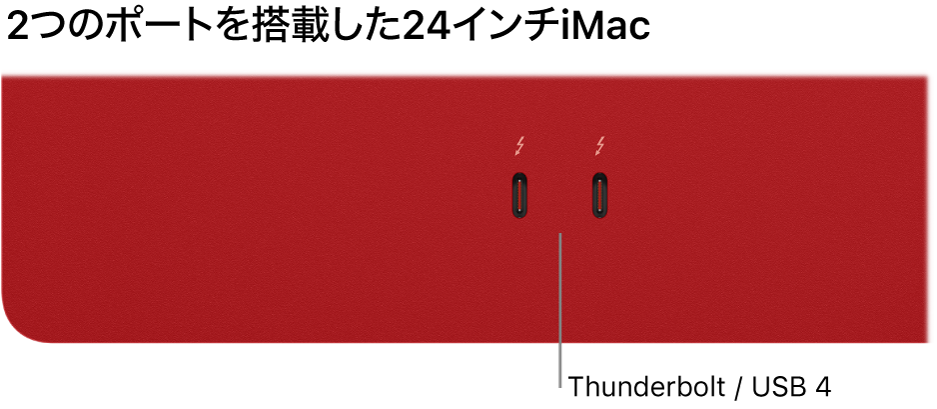 iMac。2つのThunderbolt / USB 4ポートがあります。
