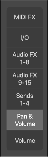 Figure. Buttons to change the Mixer view.