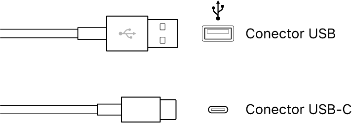 Ilustración. Ilustración de los conectores USB y USB-C.