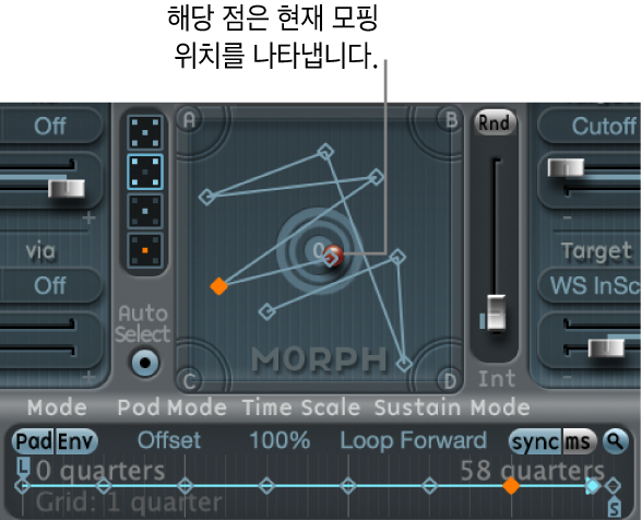 그림. Morph 패드 및 타임라인.