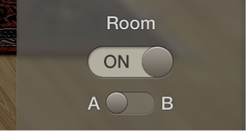 Abbildung. Schalter „Room“ in Drum Kit Designer