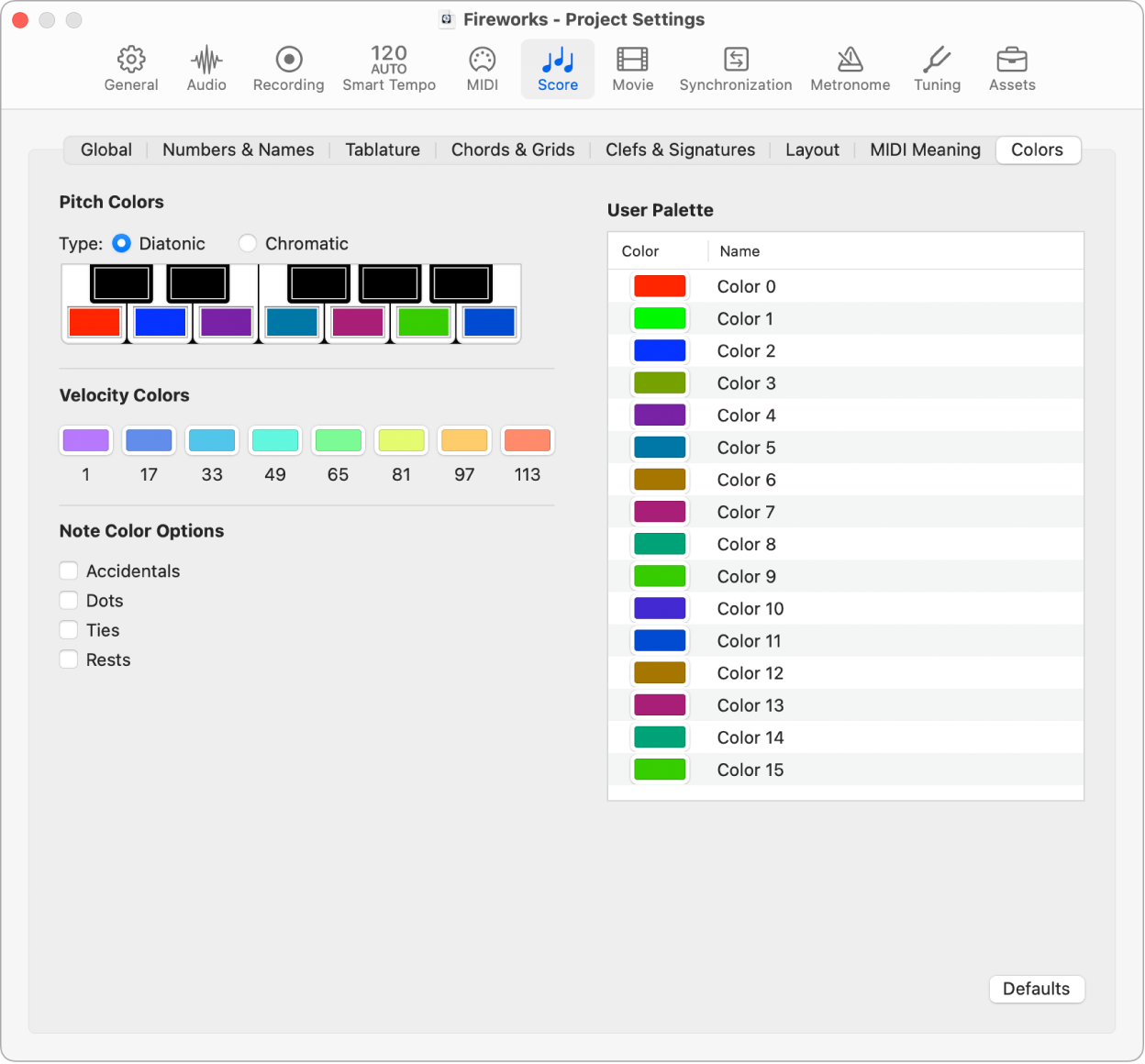 Color Settings –  Support