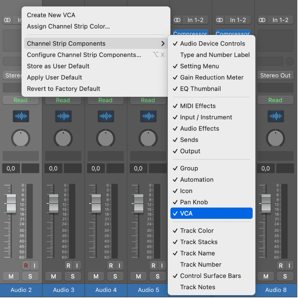 Channel strip controls in Logic Pro for Mac - Apple Support