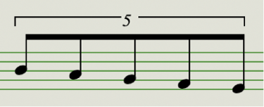 Figure. Example of a five tuplet.
