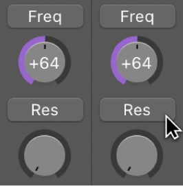 Figure. MIDI channel strip showing controller assignment on knob.
