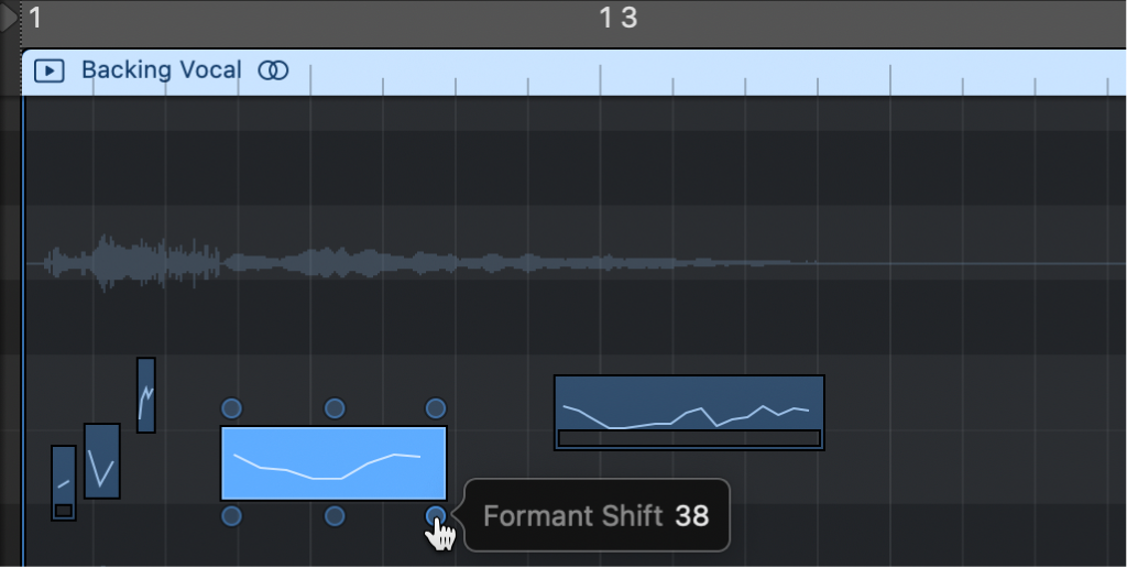 Figure. Audio Track Editor showing editing hotspots.