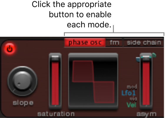 Figure. Oscillator 1 mode buttons.
