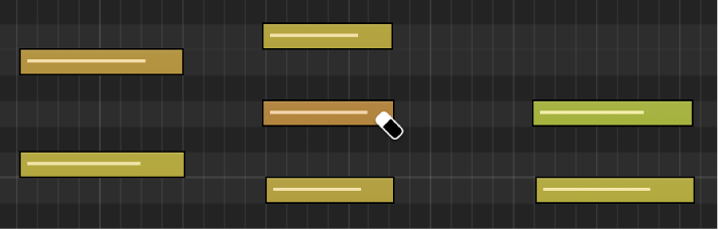 Figure. Deleting note in Piano Roll Editor with Eraser tool.