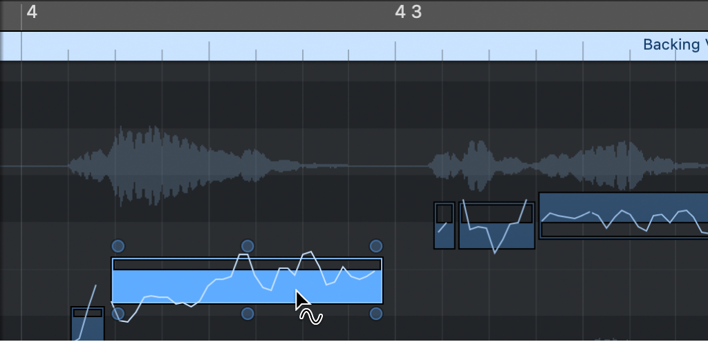 Figure. The Vibrato tool in the Audio Track Editor.