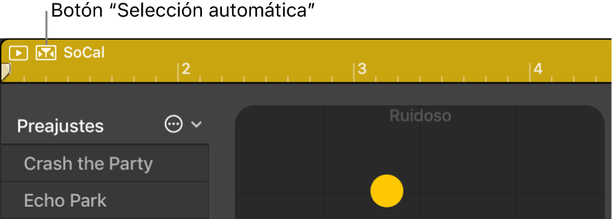 Ilustración. Botón “Selección automática” del editor Drummer.
