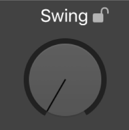 Figure. Potentiomètre Swing dans l’éditeur de drummer.