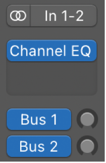 図。チャンネルストリップの上部のEQ領域。