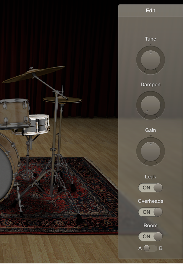 그림. Drum Kit Designer Edit 패널.
