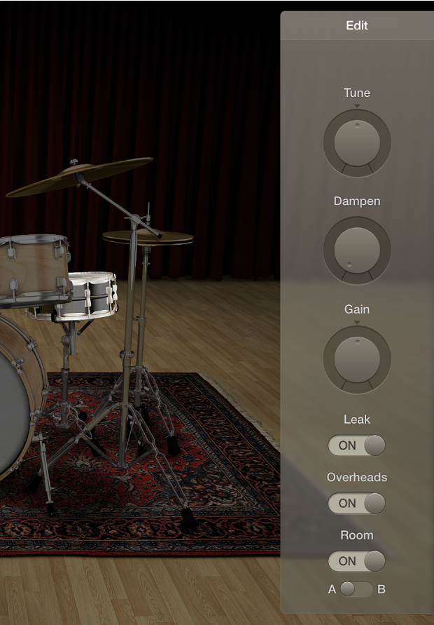 图。Drum Kit Designer “编辑”面板。