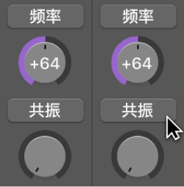 图。显示旋钮上控制器分配的 MIDI 通道条。