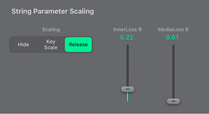 Figure. String Parameter Scaling controls.