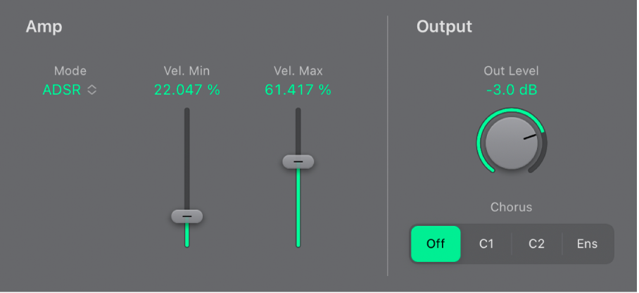 Figure. Amp and Output parameters.