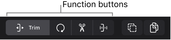 Figure. Tracks area menu bar showing function buttons, also Multiple Select and Copy buttons.
