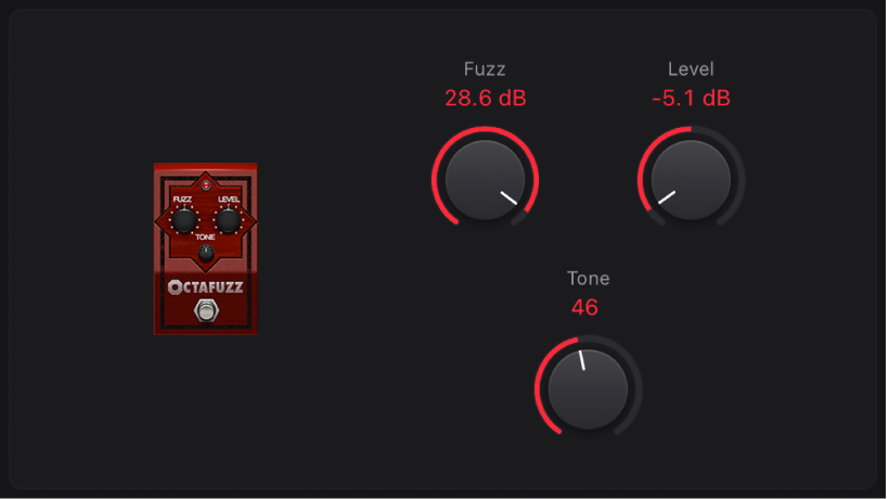 Ilustración. Ventana del stompbox Octafuzz.