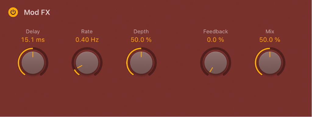 図。Step FXの「Mod FX」パラメータ。