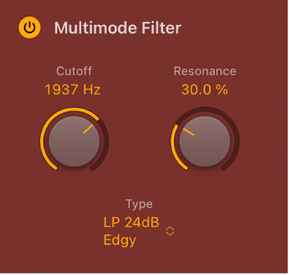 図。Step FXの「Multimode Filter」パラメータ。