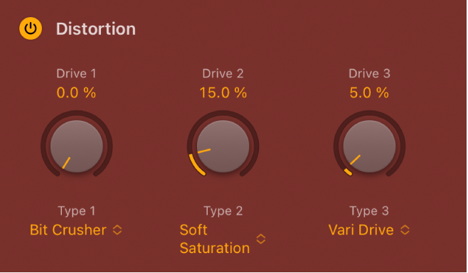 図。Phat FXの「Distortion」パラメータ。