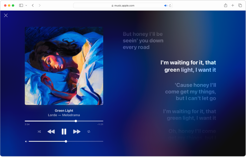 웹에서 제공되는 Apple Music에서 노래의 가사 보기 Apple 지원 (KR)