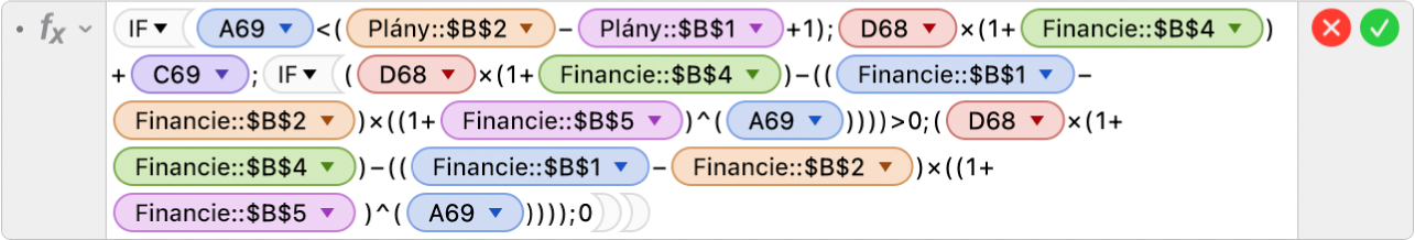 Editor vzorcov zobrazujúci podmienky a wildcards ako sú < a ^ používané s funkciou IF.