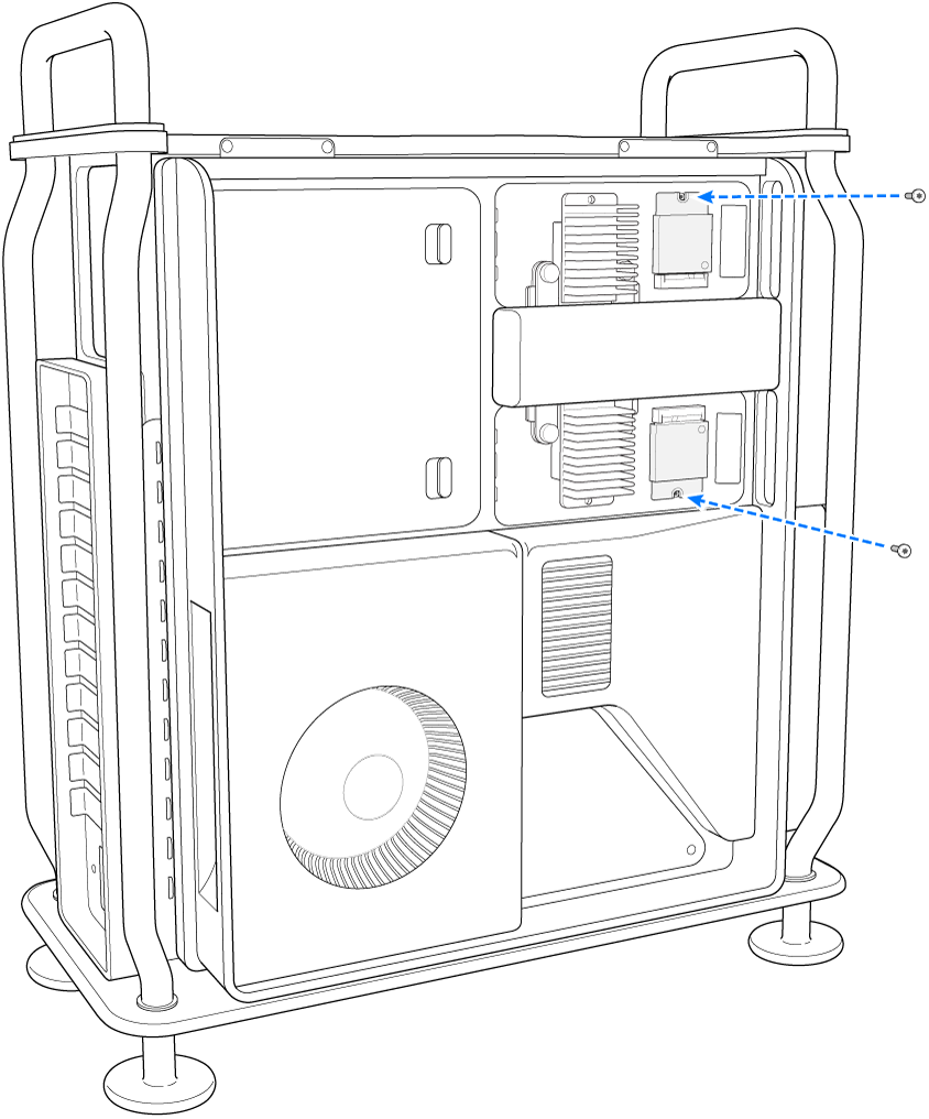 Į SSD modulius įdedami du varžtai.