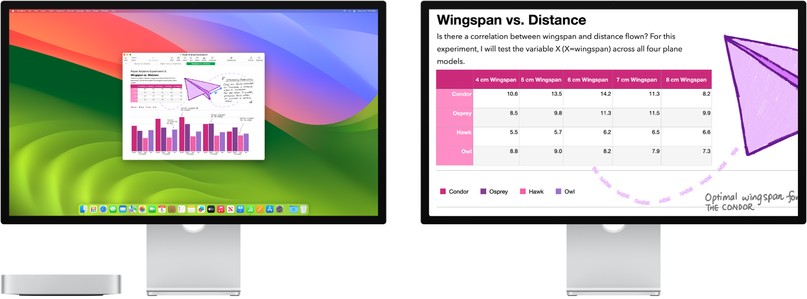 Zoom Display active on the right display, with the screen size fixed on the left display.