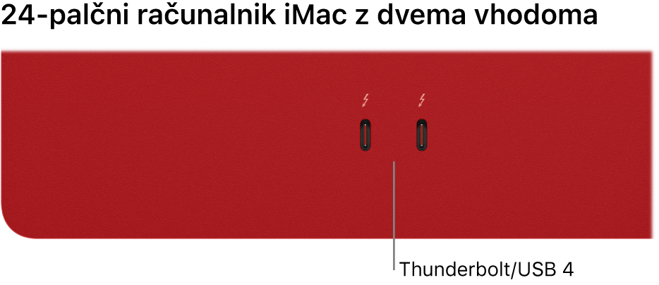 Računalnik IMac z dvema vhodoma Thunderbolt/USB 4.
