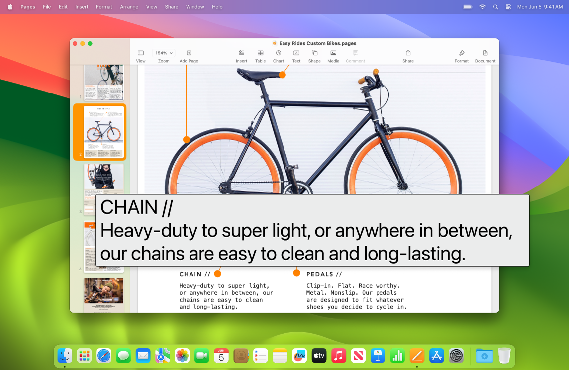 Funkcija „Hover Text“ rodo padidintą tekstą naujame lange.