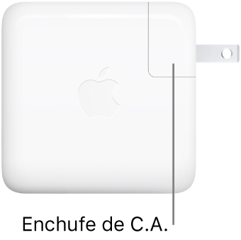 El adaptador de corriente USB-C de 67 W.