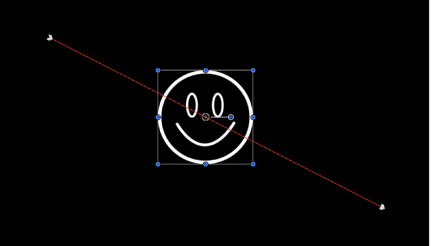 Canvas showing animation path generated by keyframes