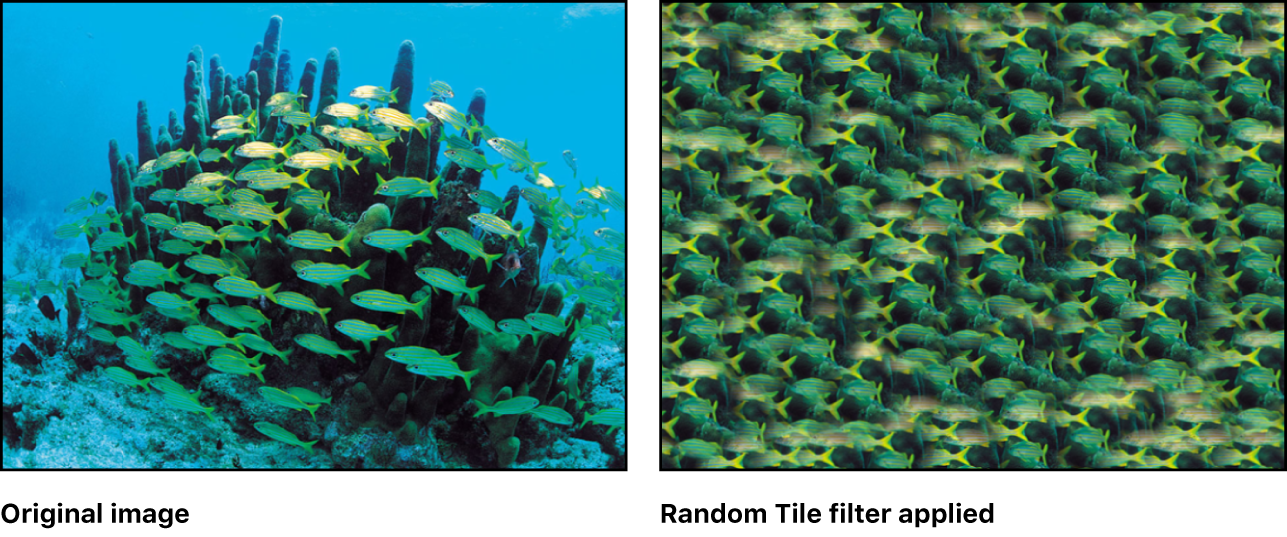 Canvas showing effect of Random Tile filter