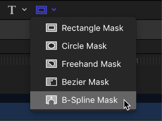 B-Spline Mask tool in the canvas toolbar