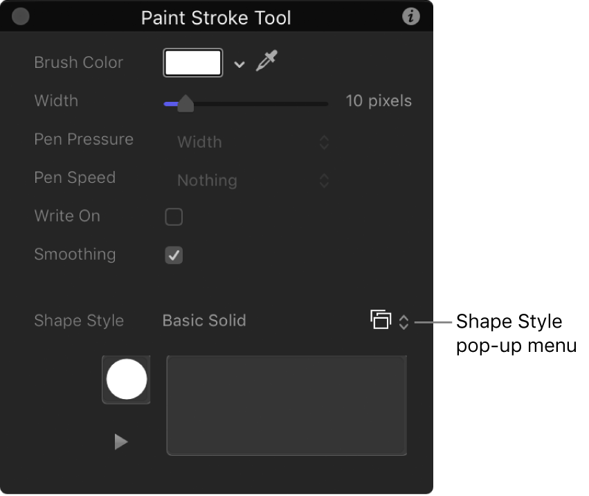 HUD showing Paint Stroke settings