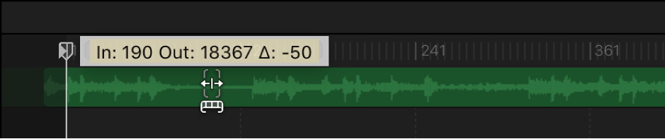 Slipping an audio track in the Audio Timeline