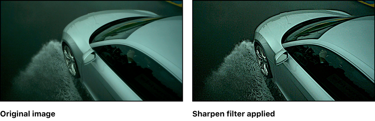 Canvas showing effect of Sharpen filter