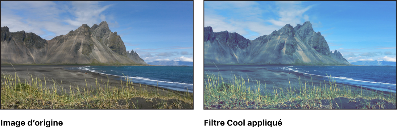 Canevas affichant l’effet du filtre Cool