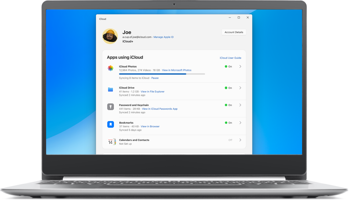 iCloud for Windows User Guide Apple Support (MY)