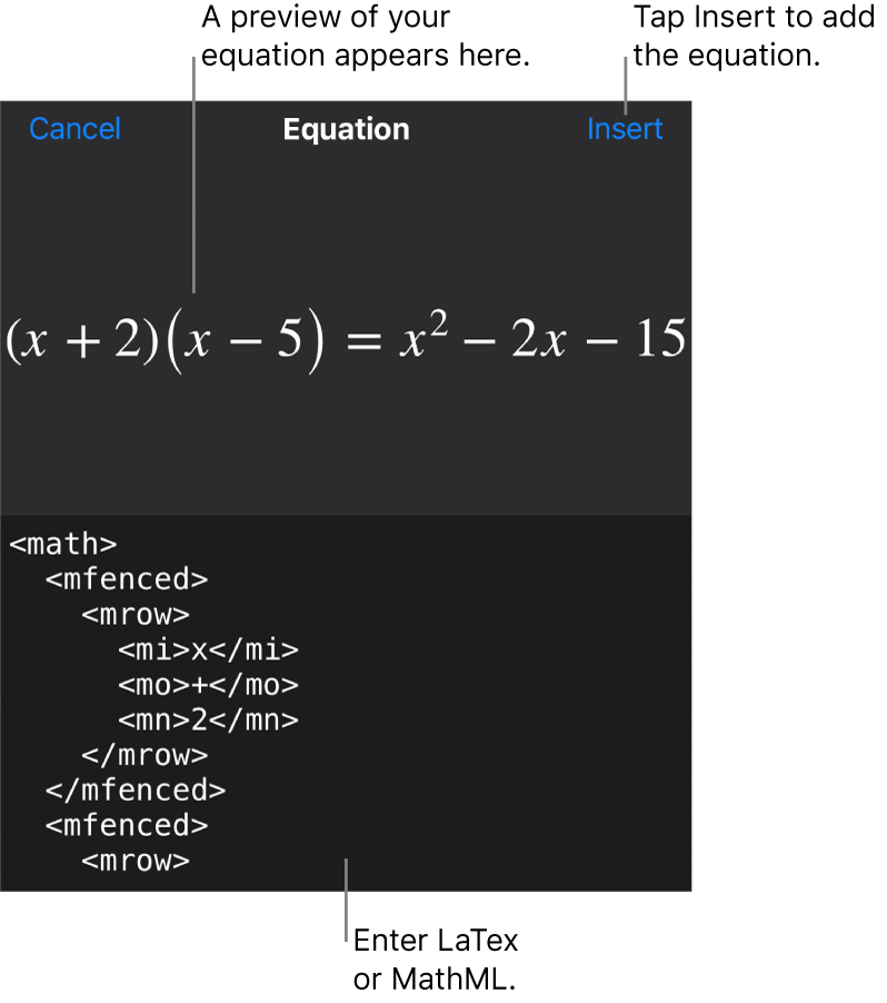 Add mathematical equations in Keynote on Mac - Apple Support