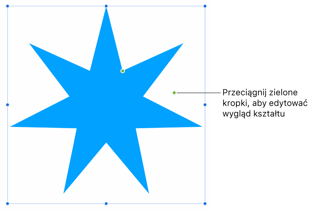 Kształt z uchwytami zaznaczenia.